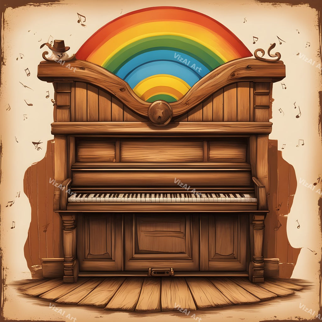Vintage Rainbow Piano Art — print 5