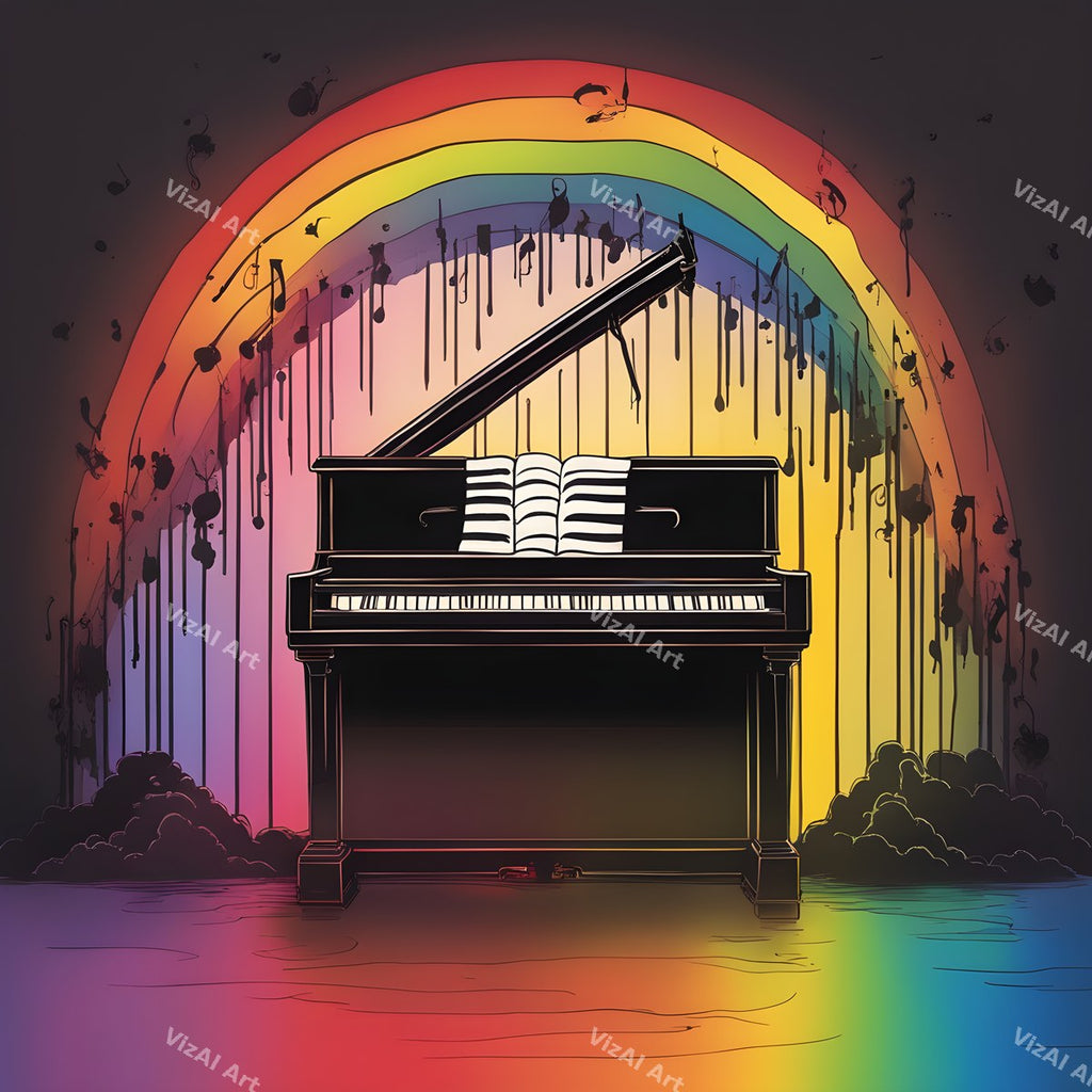 Vintage Rainbow Piano Art — print 7