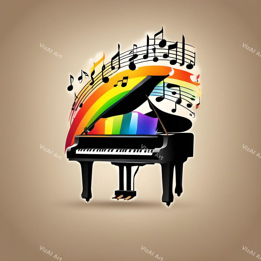 Vintage Rainbow Piano Art — print 8