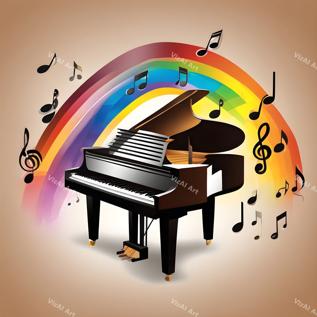 Vintage Rainbow Piano Art — print 9