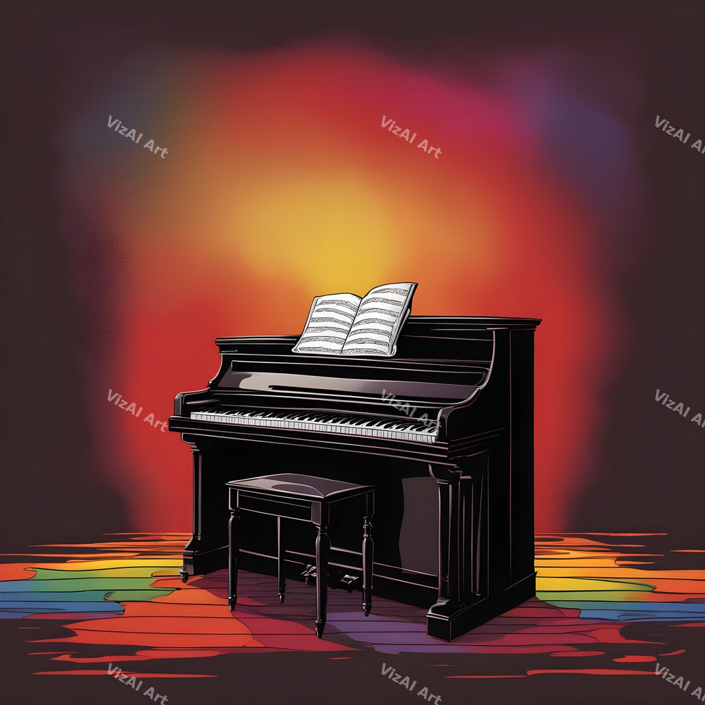 Vintage Rainbow Piano Art — print 10