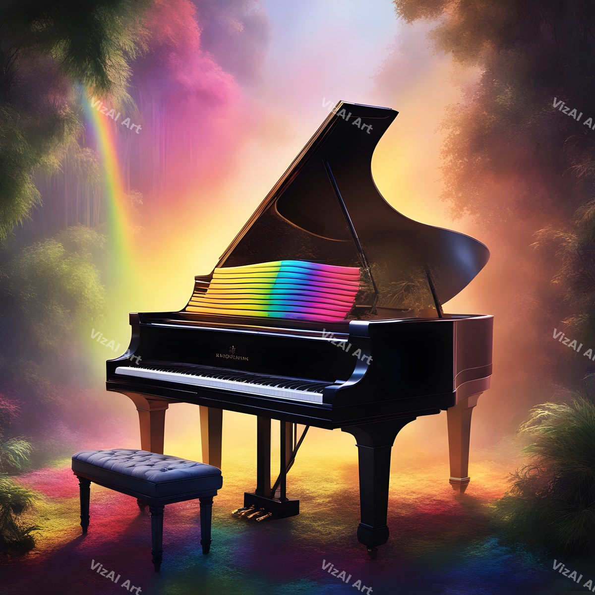 Enchanted Forest Piano Art — print 3
