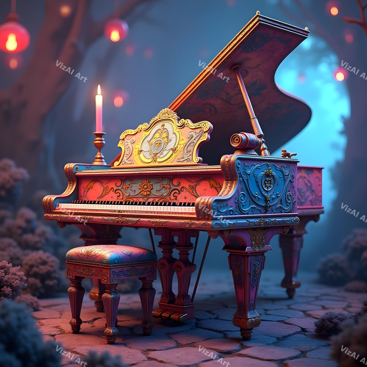 Enchanted Forest Piano Art — print 12