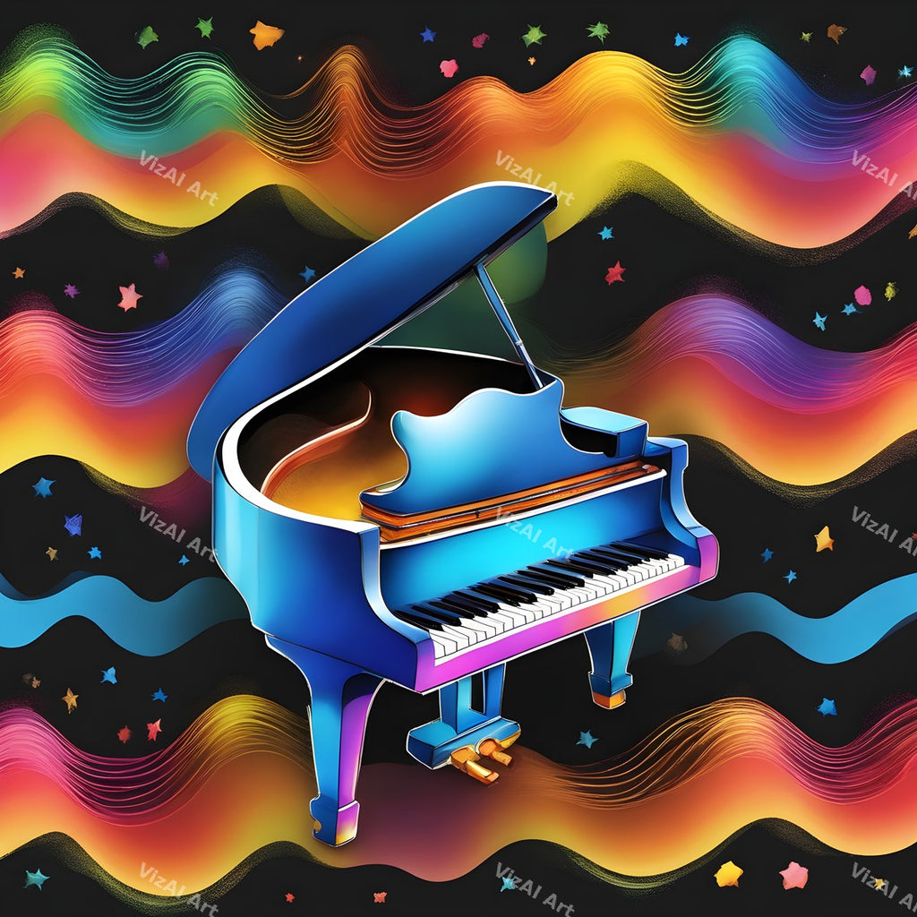 Playful Rainbow Piano Art — print 2
