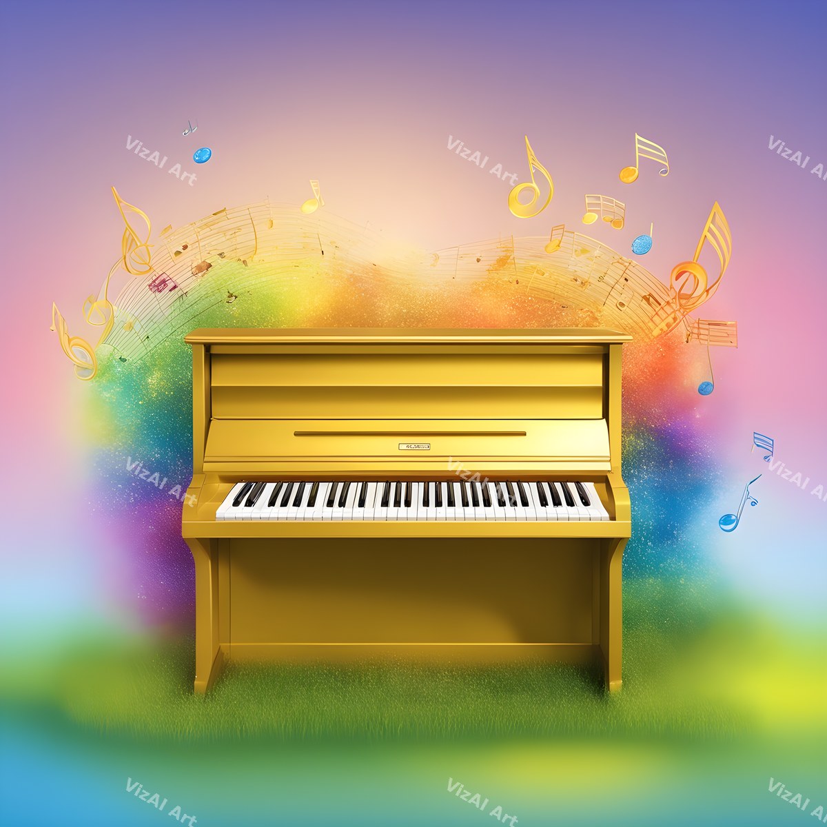 Playful Rainbow Piano Art — print 3