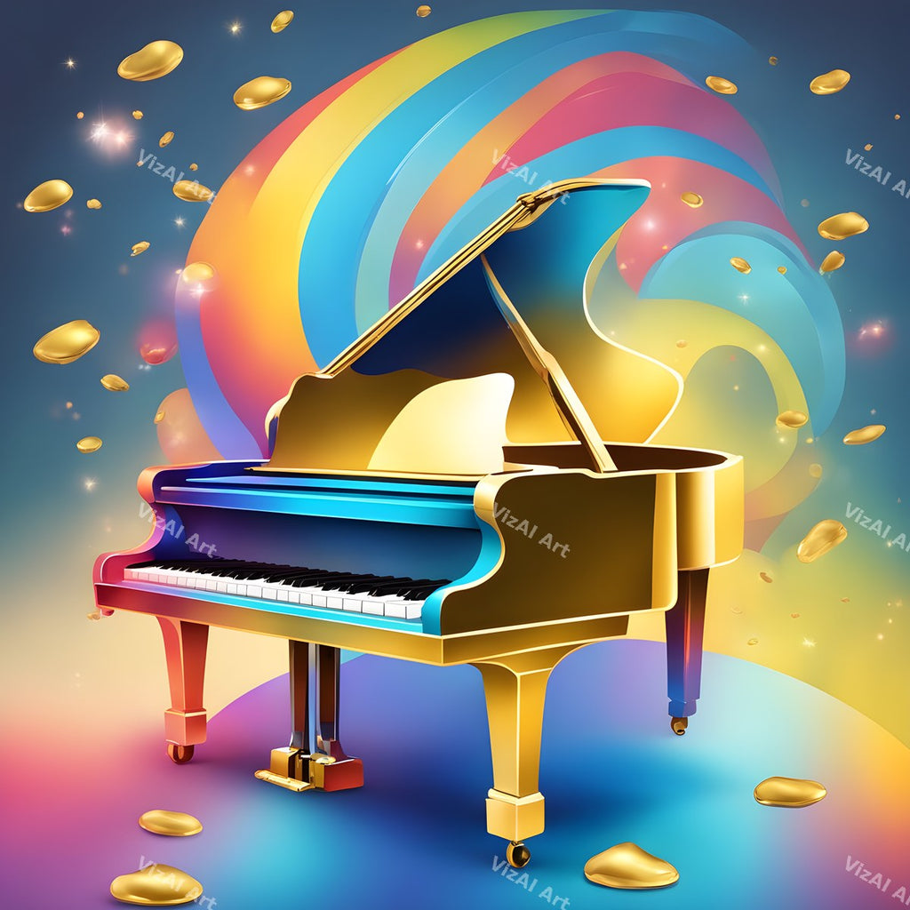 Playful Rainbow Piano Art — print 4