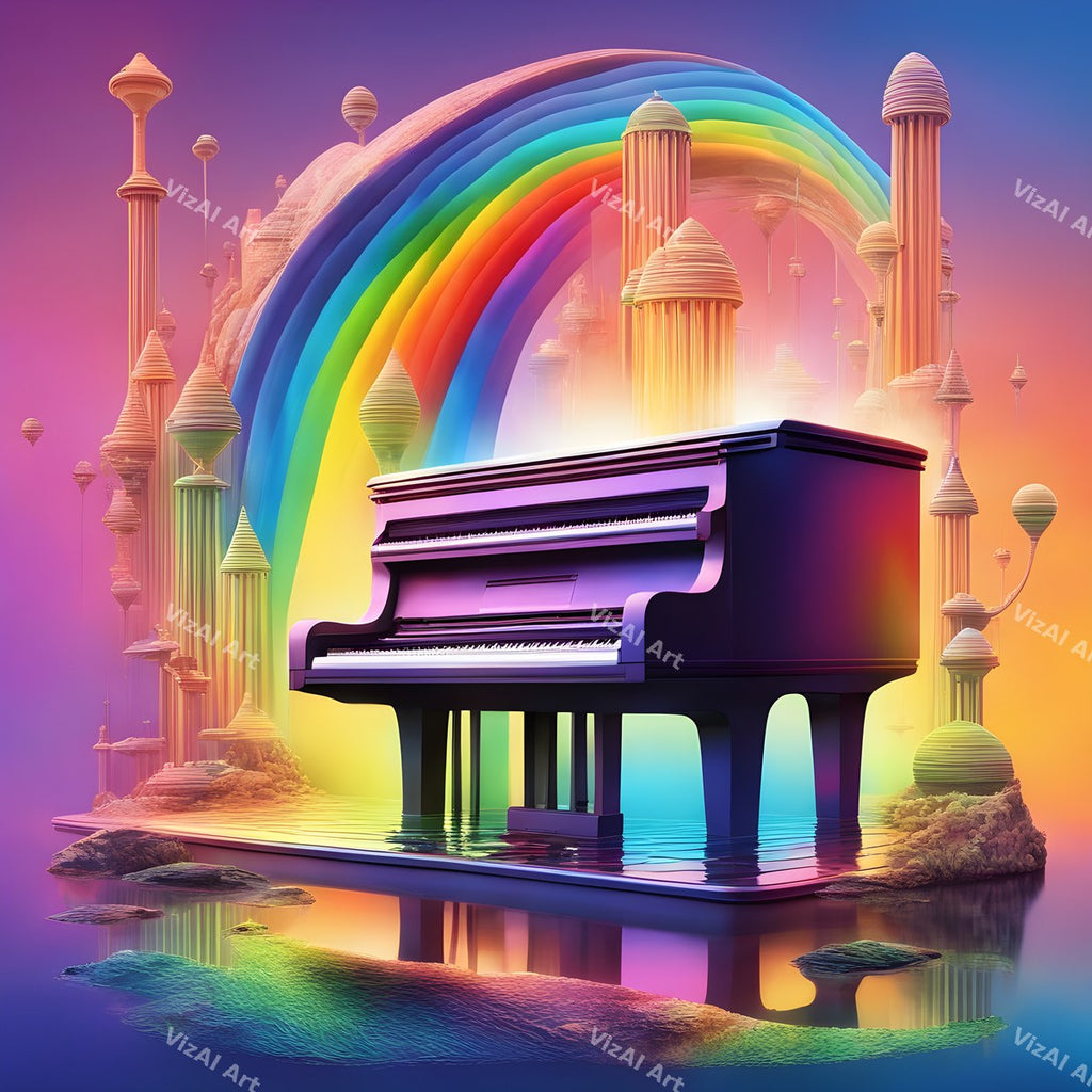 Playful Rainbow Piano Art — print 5
