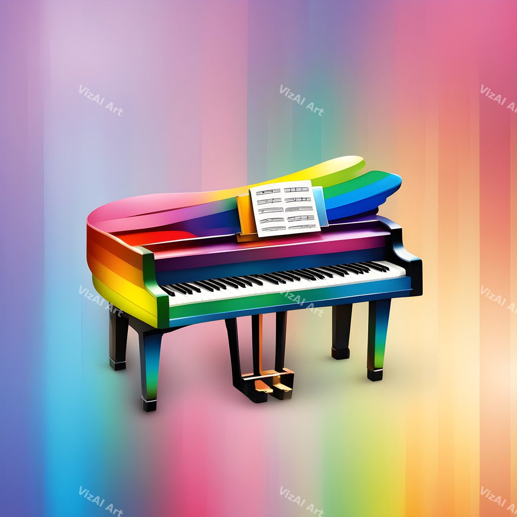 Playful Rainbow Piano Art — print 6
