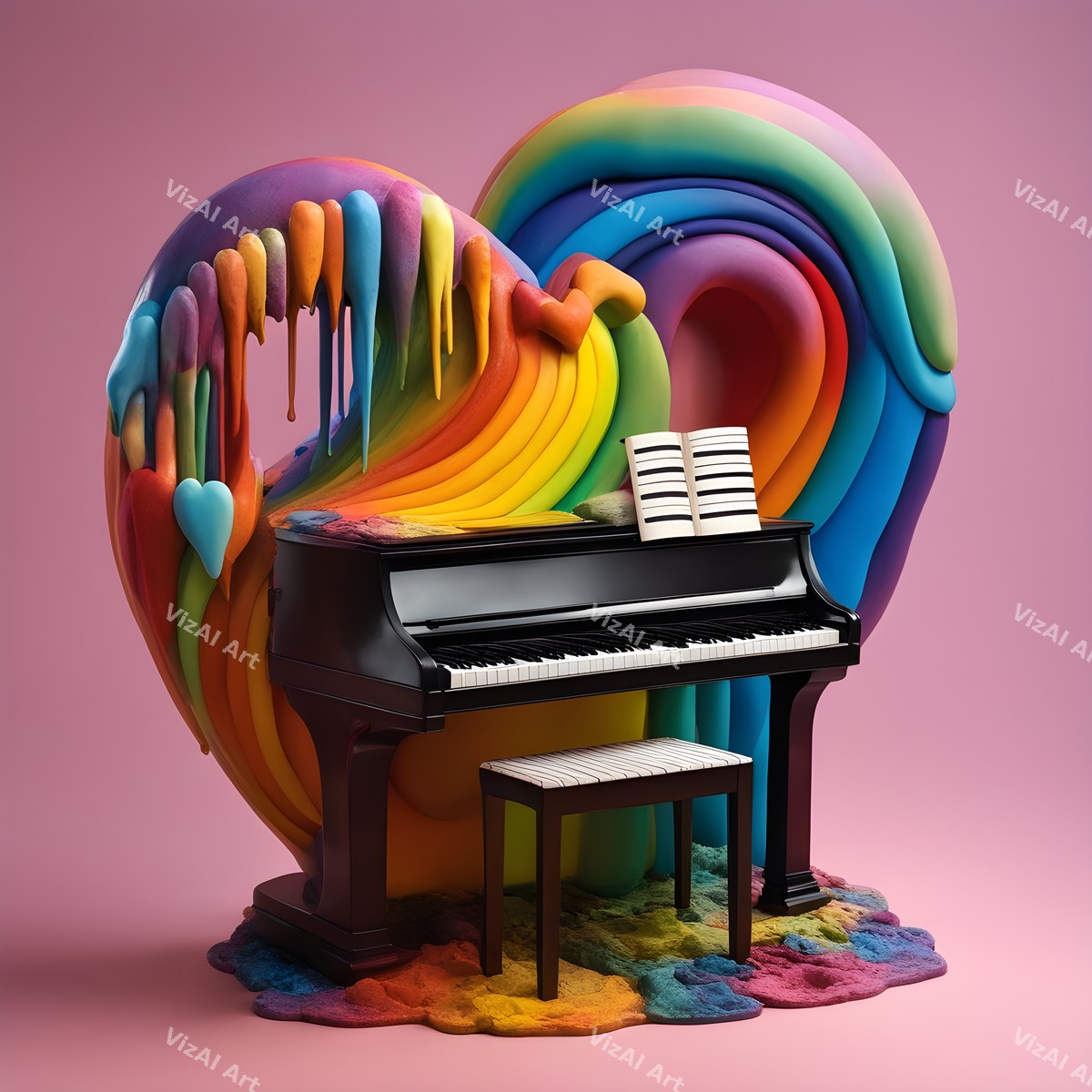 Playful Rainbow Piano Art — print 7