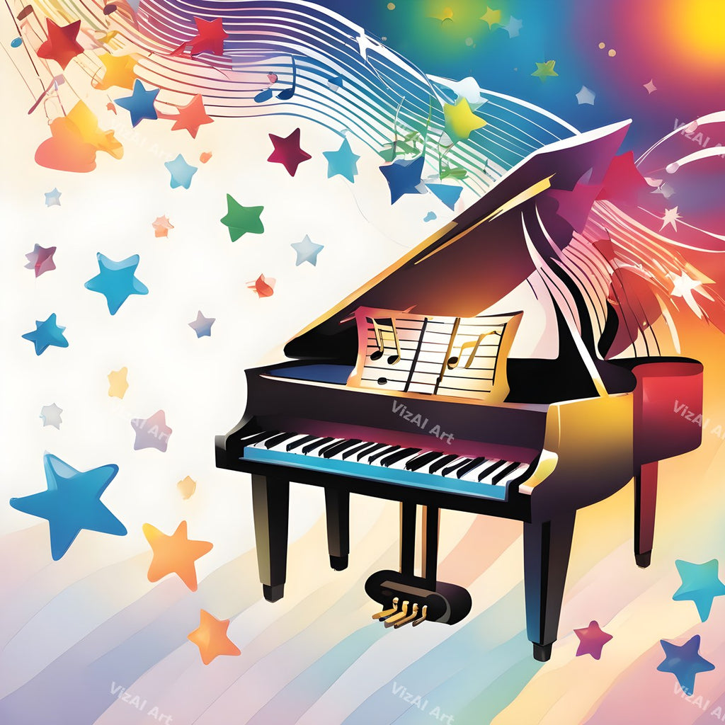 Playful Rainbow Piano Art — print 10