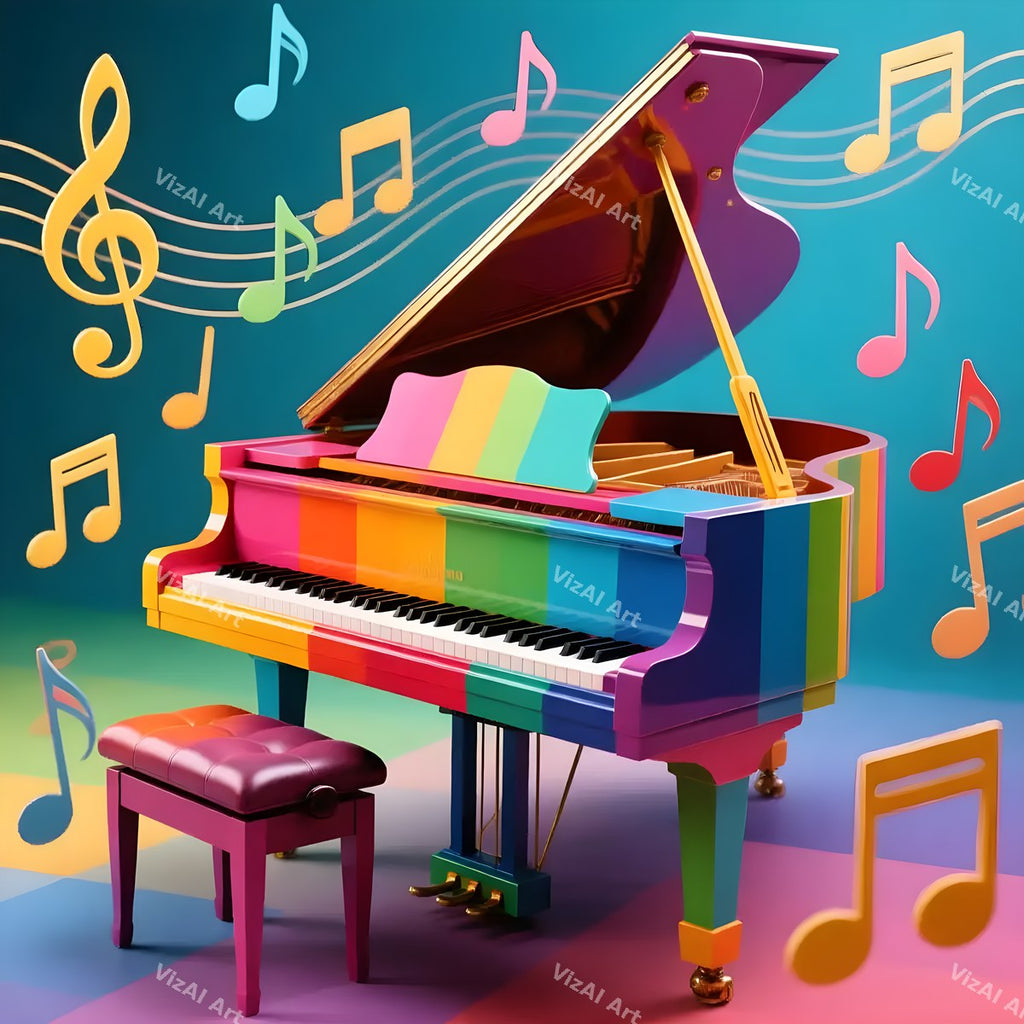Playful Rainbow Piano Art — print 12