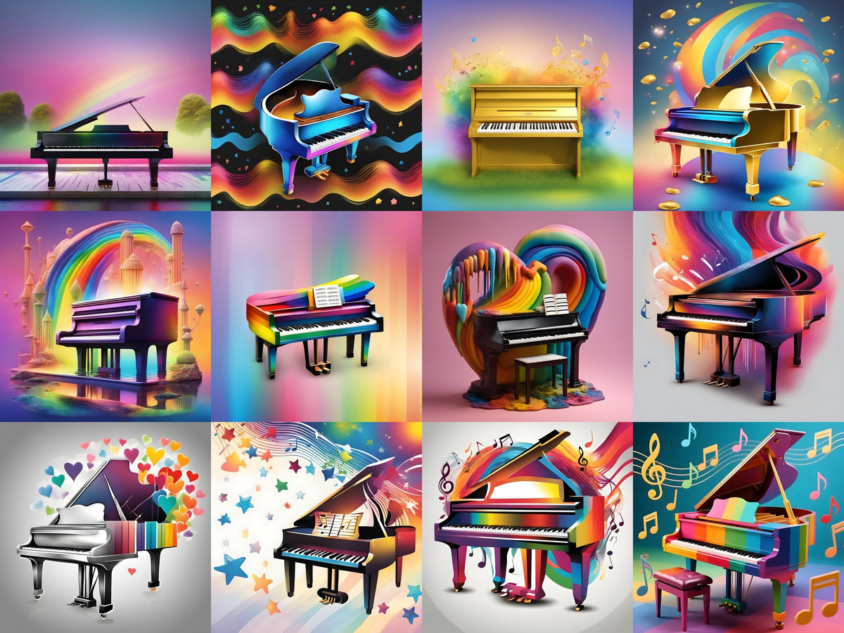 Playful Rainbow Piano Art — Choose Your Print