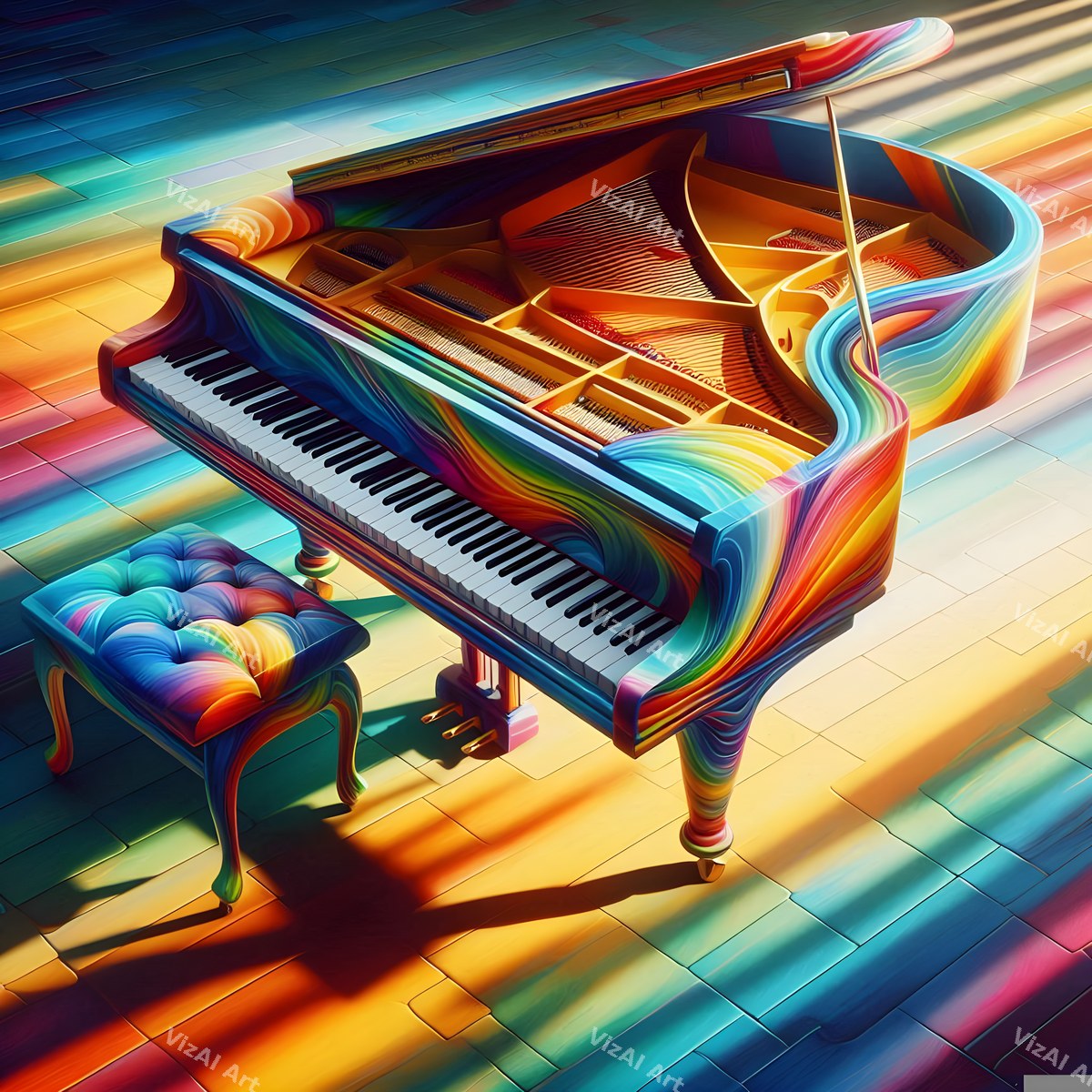 Mosaic & Kaleidoscope Piano Art — print 2