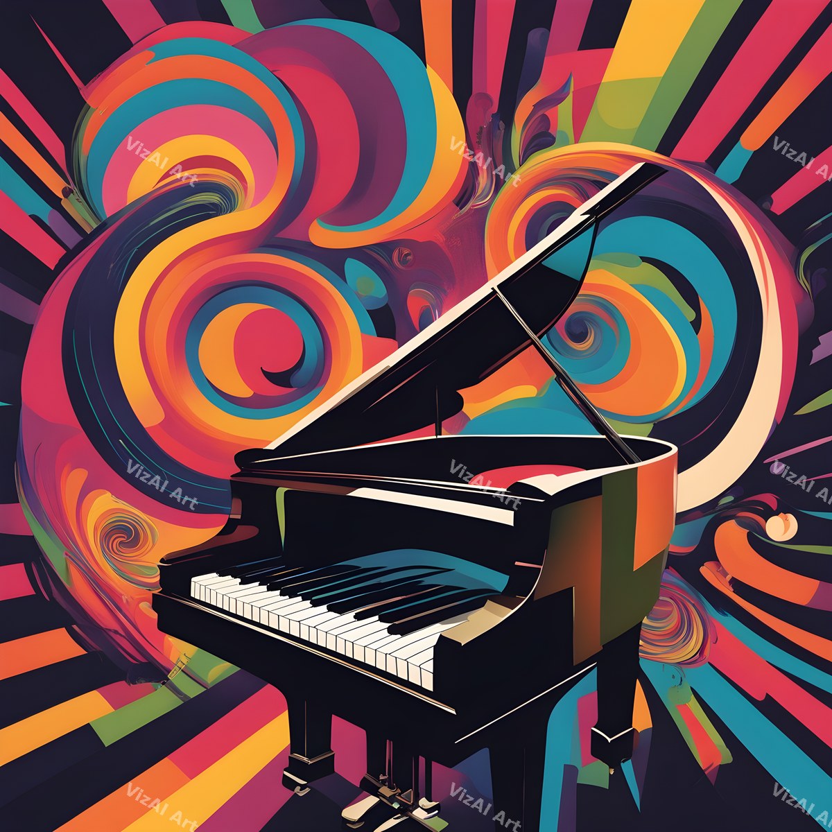 Mosaic & Kaleidoscope Piano Art — print 4