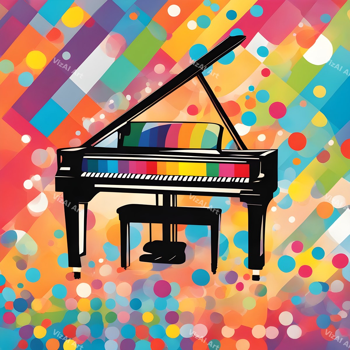 Mosaic & Kaleidoscope Piano Art — print 5