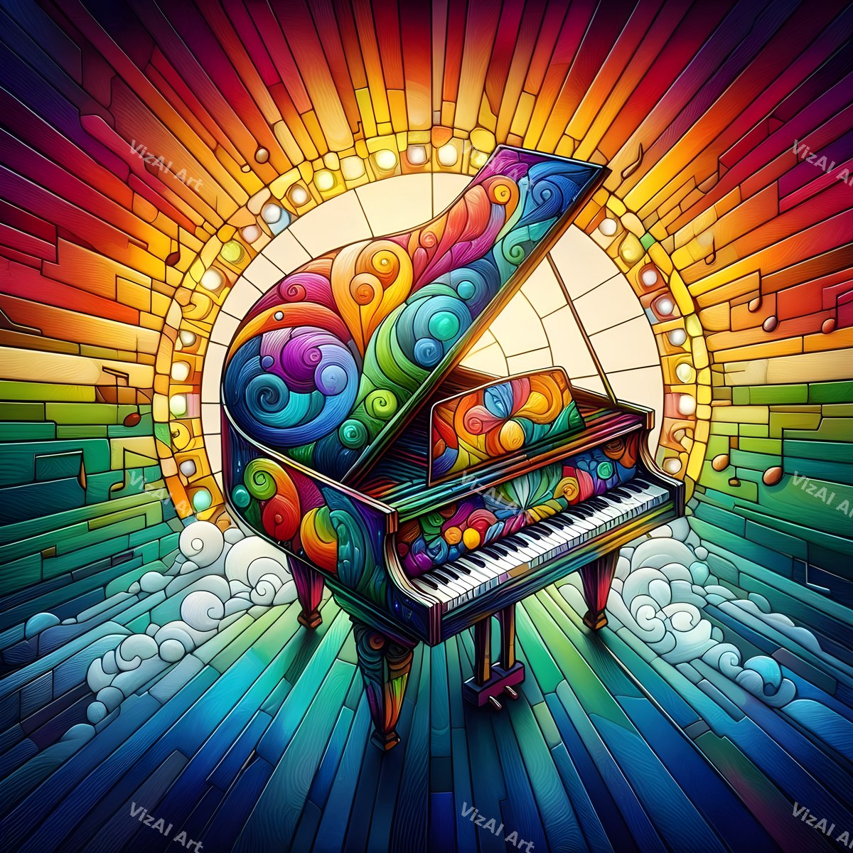 Mosaic & Kaleidoscope Piano Art — print 7
