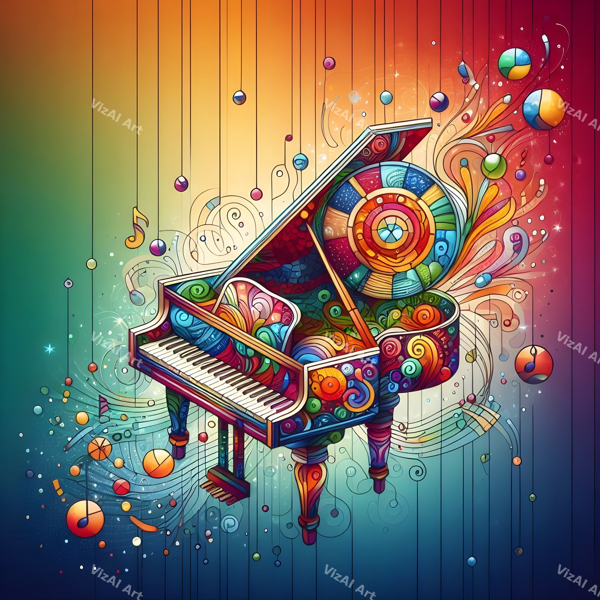 Mosaic & Kaleidoscope Piano Art — print 8