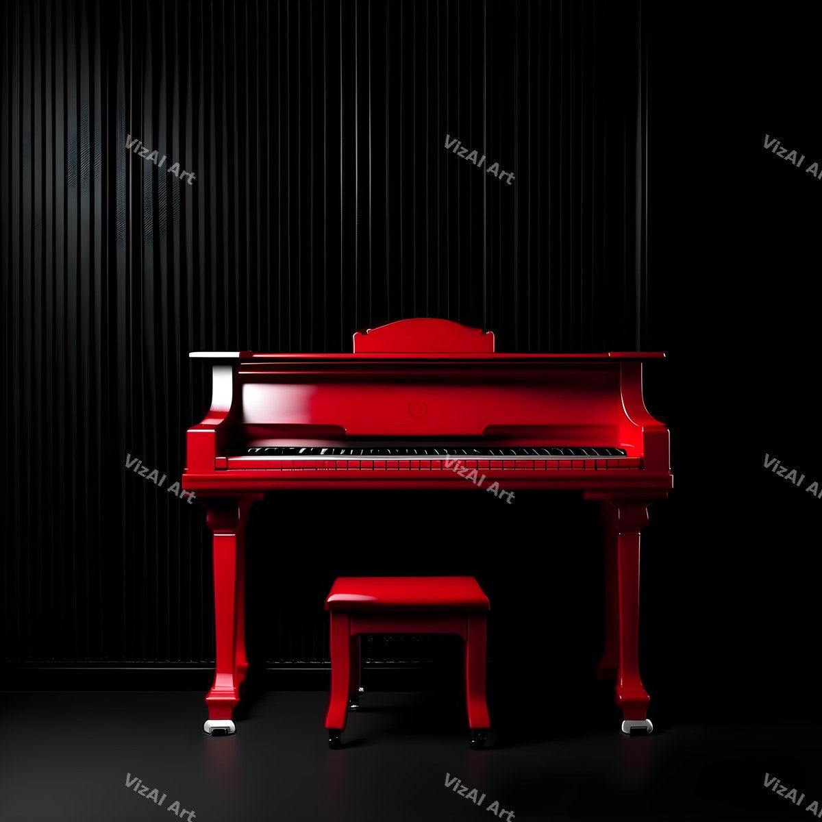 Jewel Tone Midnight Piano Art — print 2