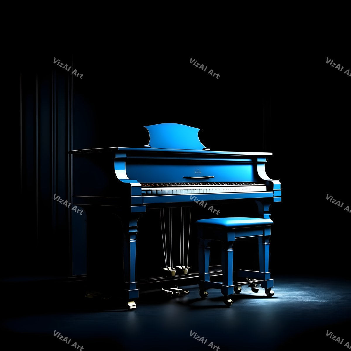 Jewel Tone Midnight Piano Art — print 3