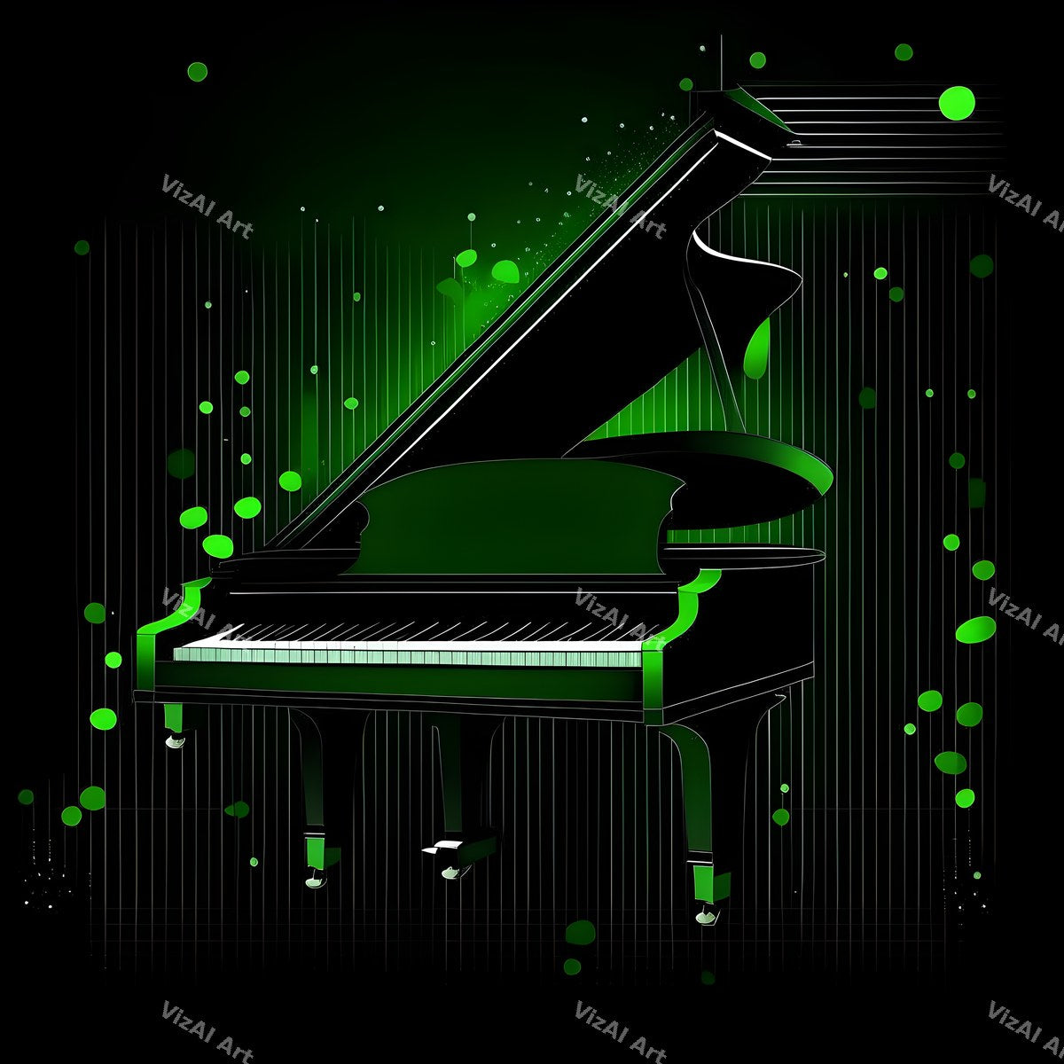 Jewel Tone Midnight Piano Art — print 8