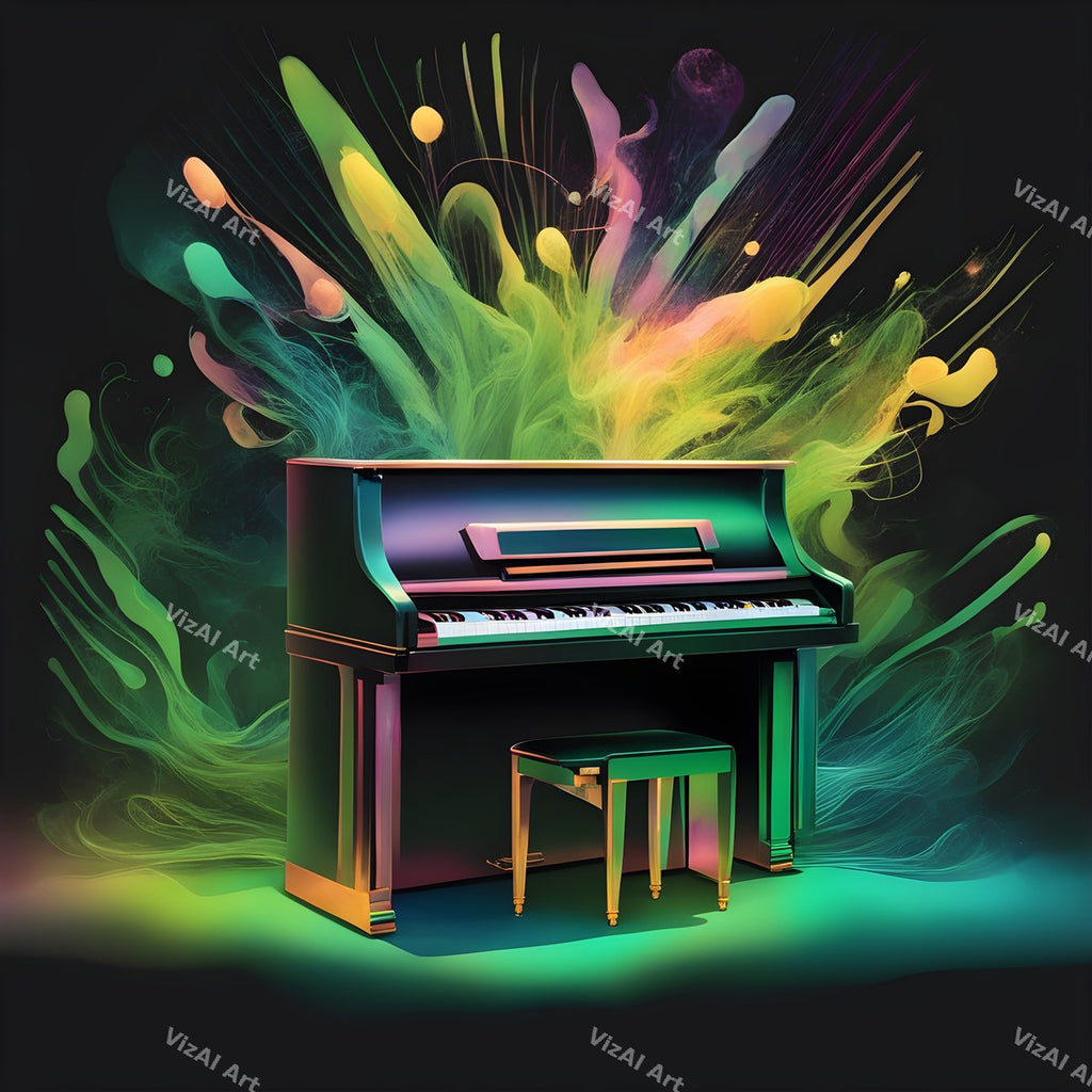 Jewel Tone Midnight Piano Art — print 9