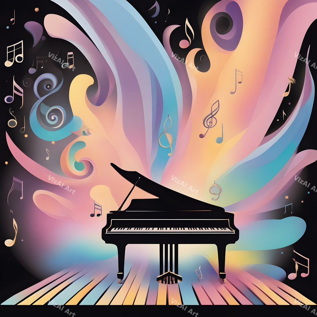 Pastel Melody Piano Art — print 1