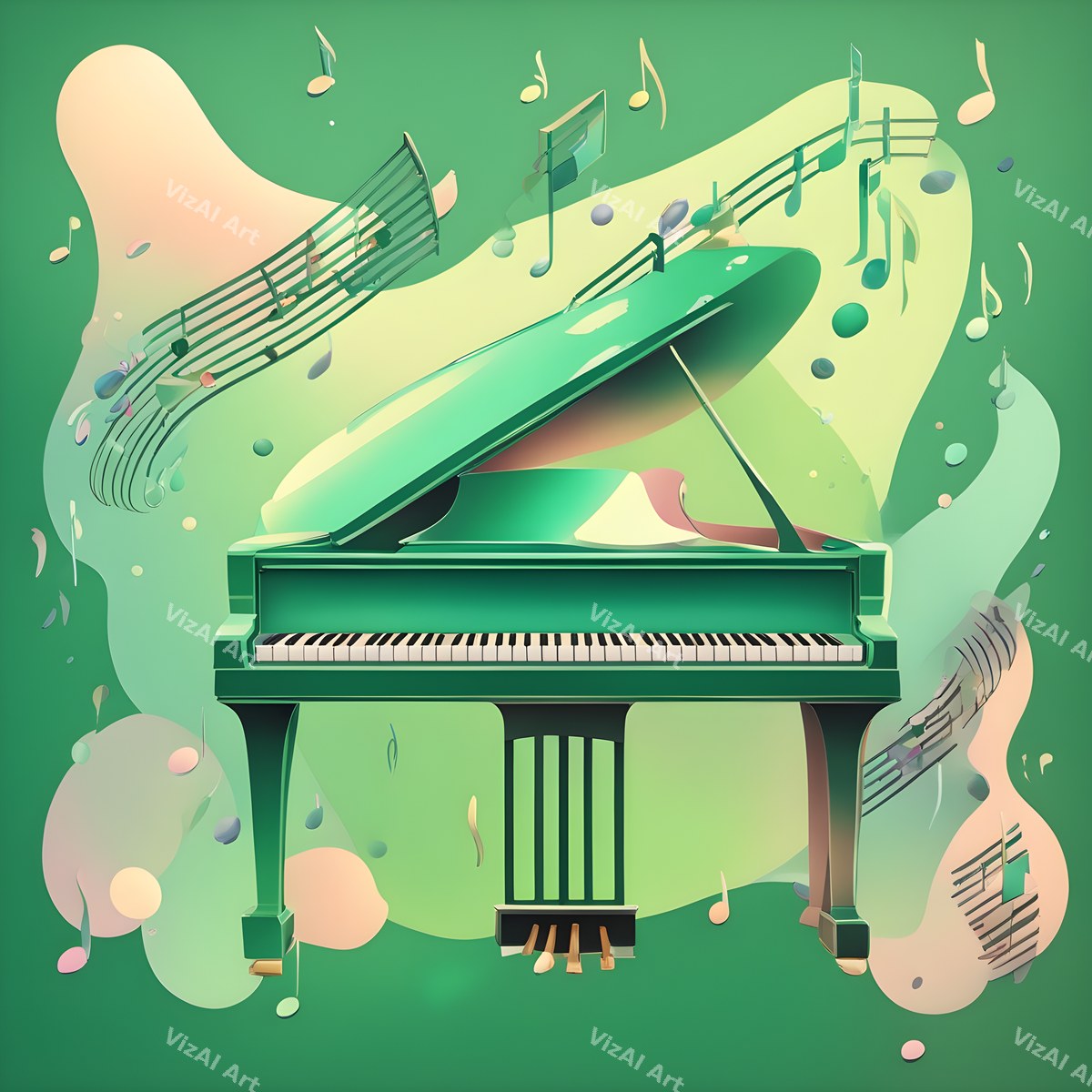 Pastel Melody Piano Art — print 5