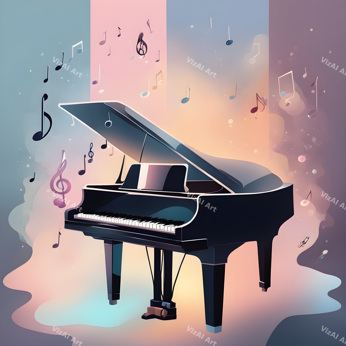 Pastel Melody Piano Art — print 7