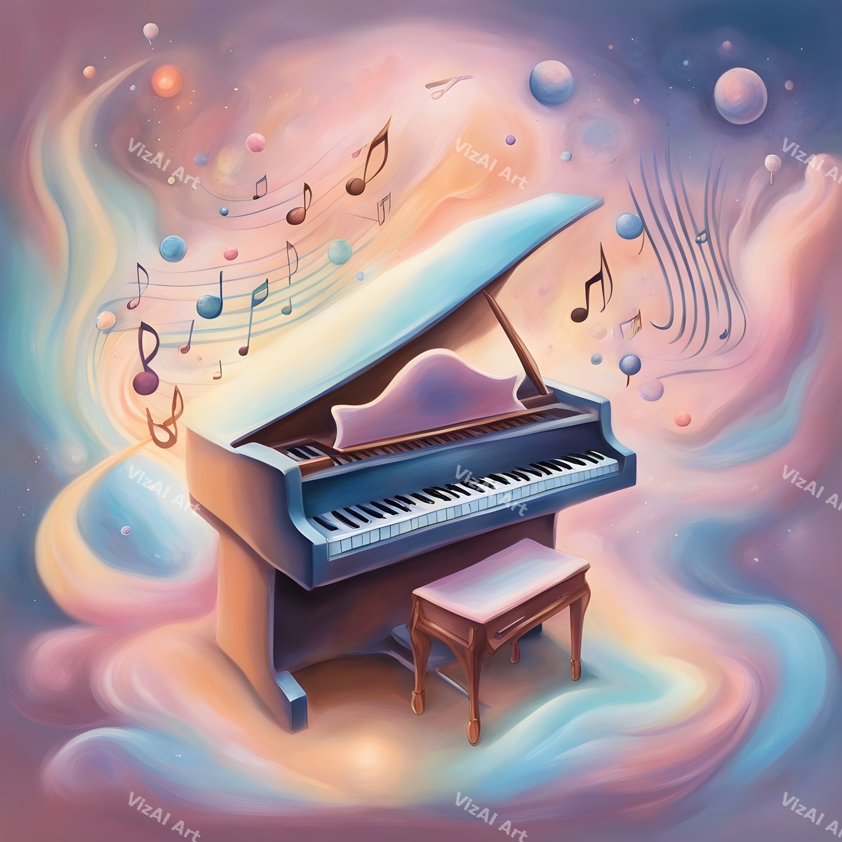 Pastel Melody Piano Art — print 8