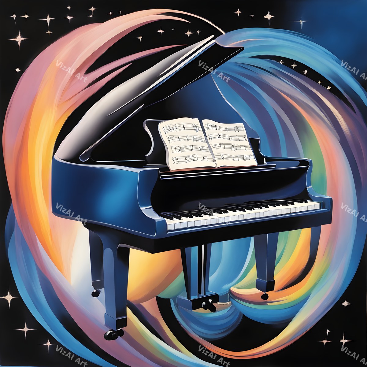 Pastel Melody Piano Art — print 9