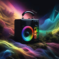 Neon Boombox Art — print 1