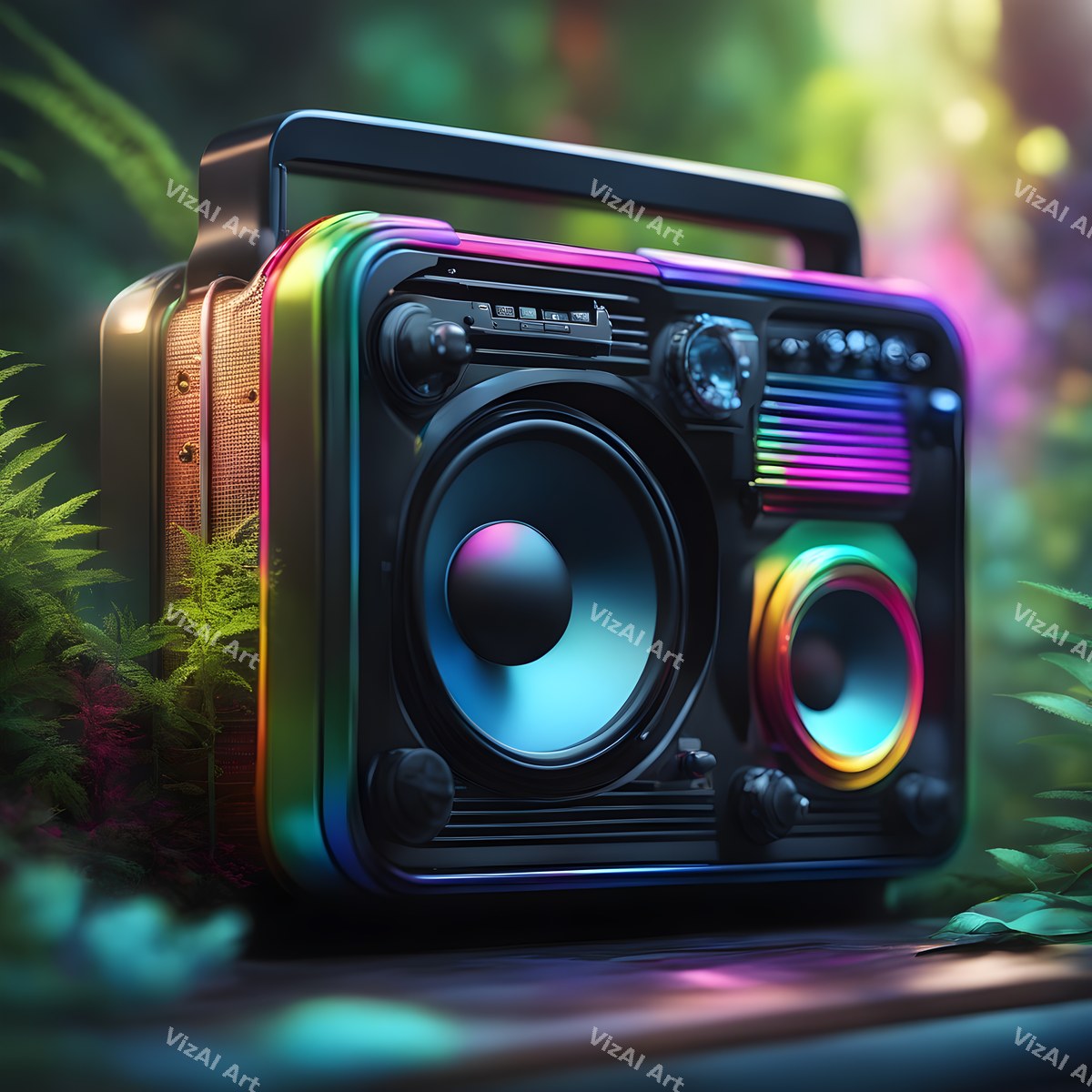 Neon Boombox Art — print 8