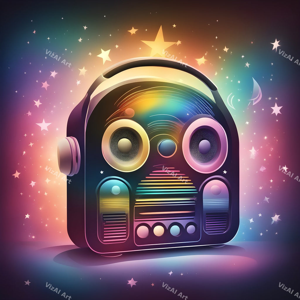 Neon Boombox Art — print 10