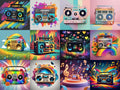 Pop Art Boombox Art — 12 Printable Prints