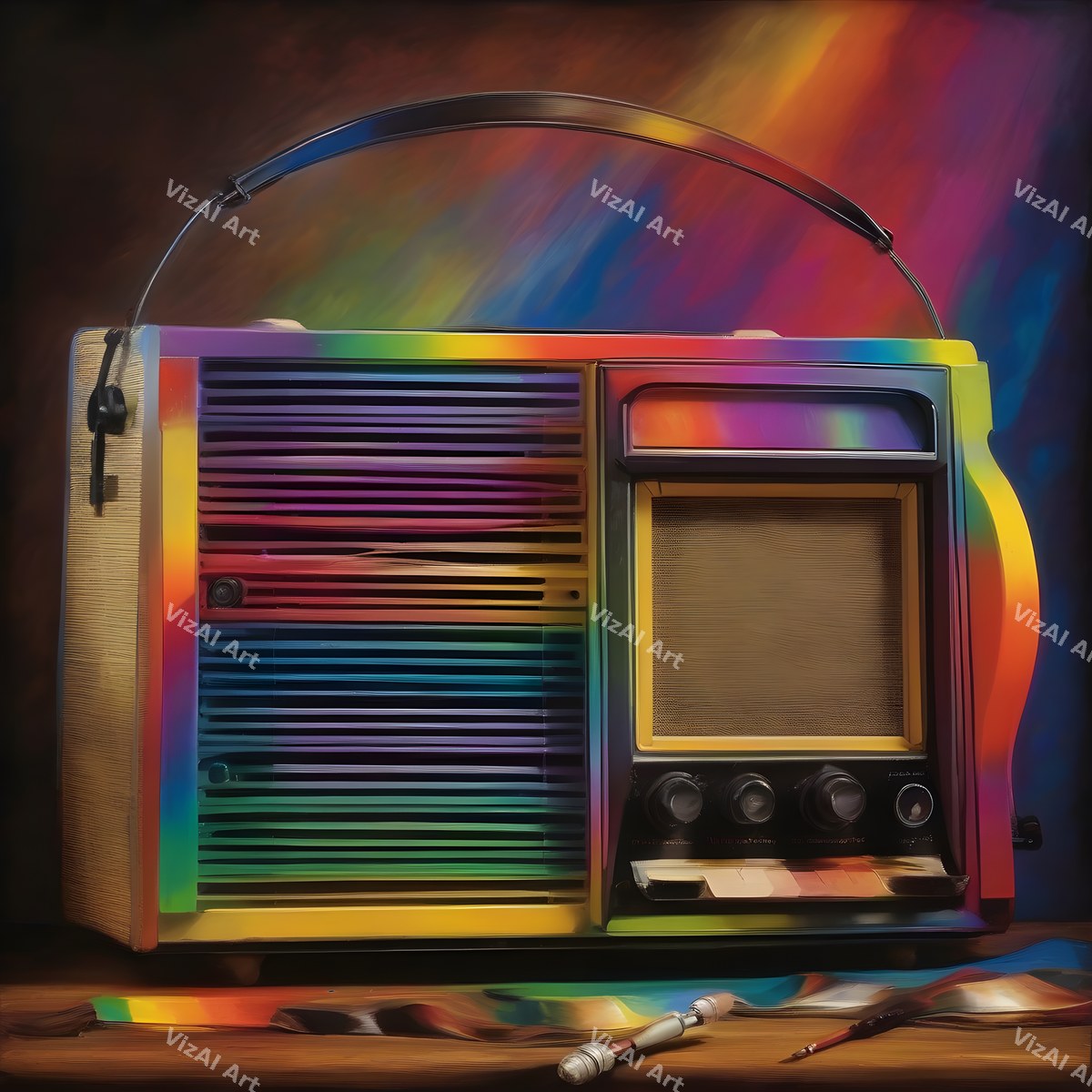 Vintage Radio in Colour Art — print 1