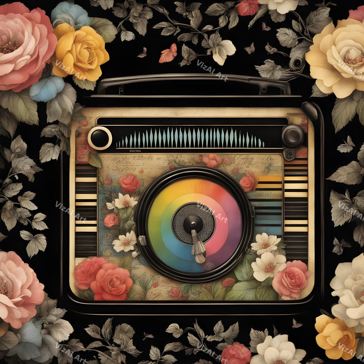 Vintage Radio in Colour Art — print 4