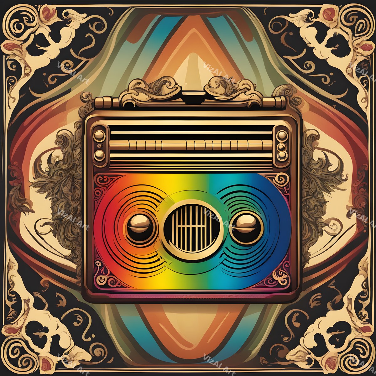 Vintage Radio in Colour Art — print 5