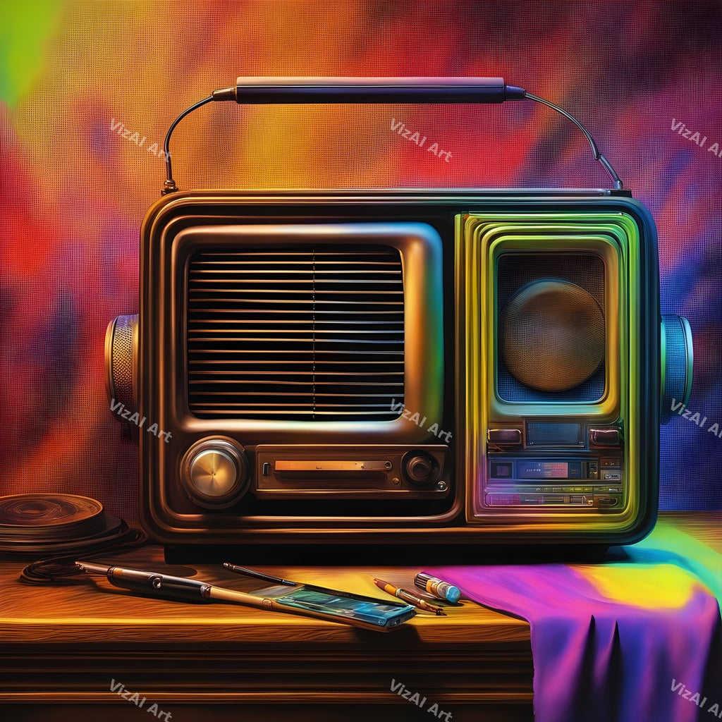 Vintage Radio in Colour Art — print 7