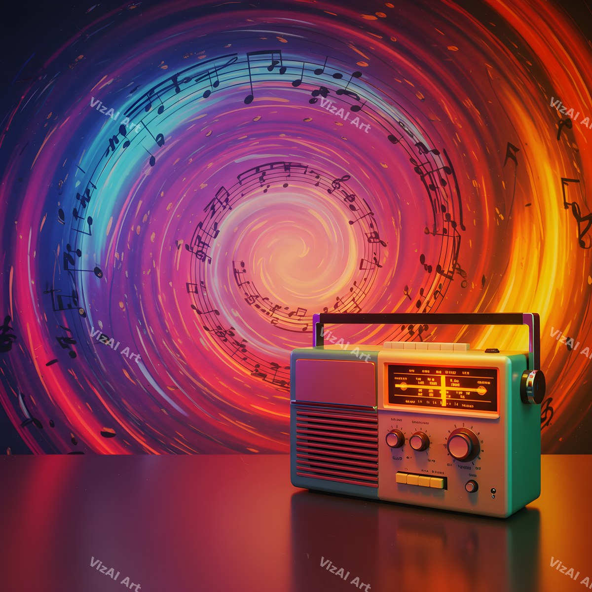 Vintage Radio in Colour Art — print 11