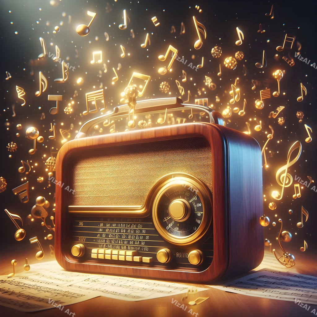 Music Notes & Butterflies Radio Art — print 2