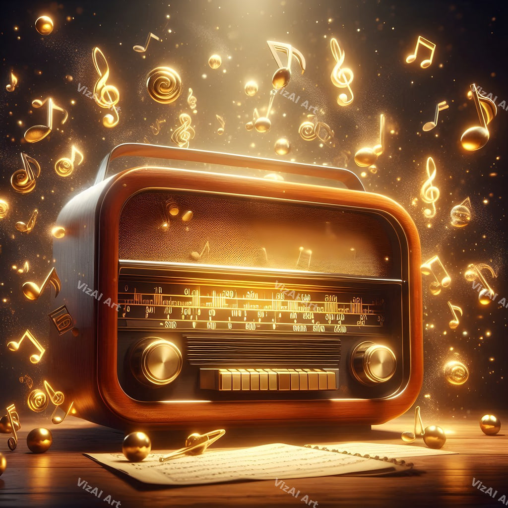 Music Notes & Butterflies Radio Art — print 3
