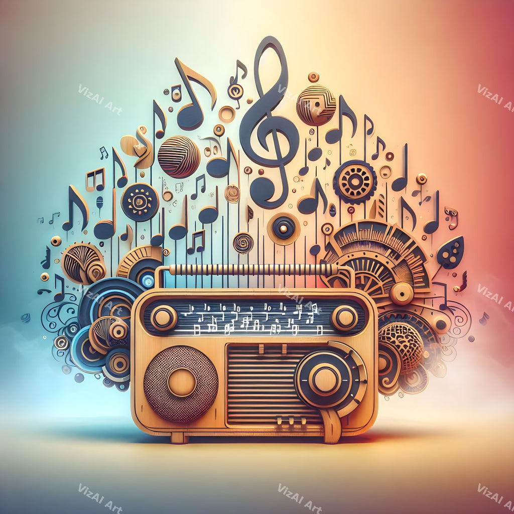 Music Notes & Butterflies Radio Art — print 8