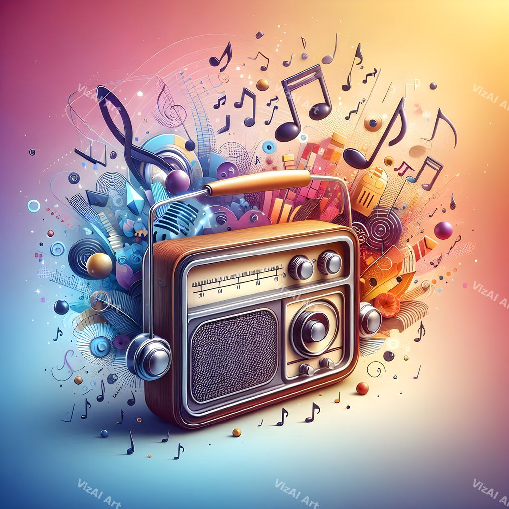 Music Notes & Butterflies Radio Art — print 9