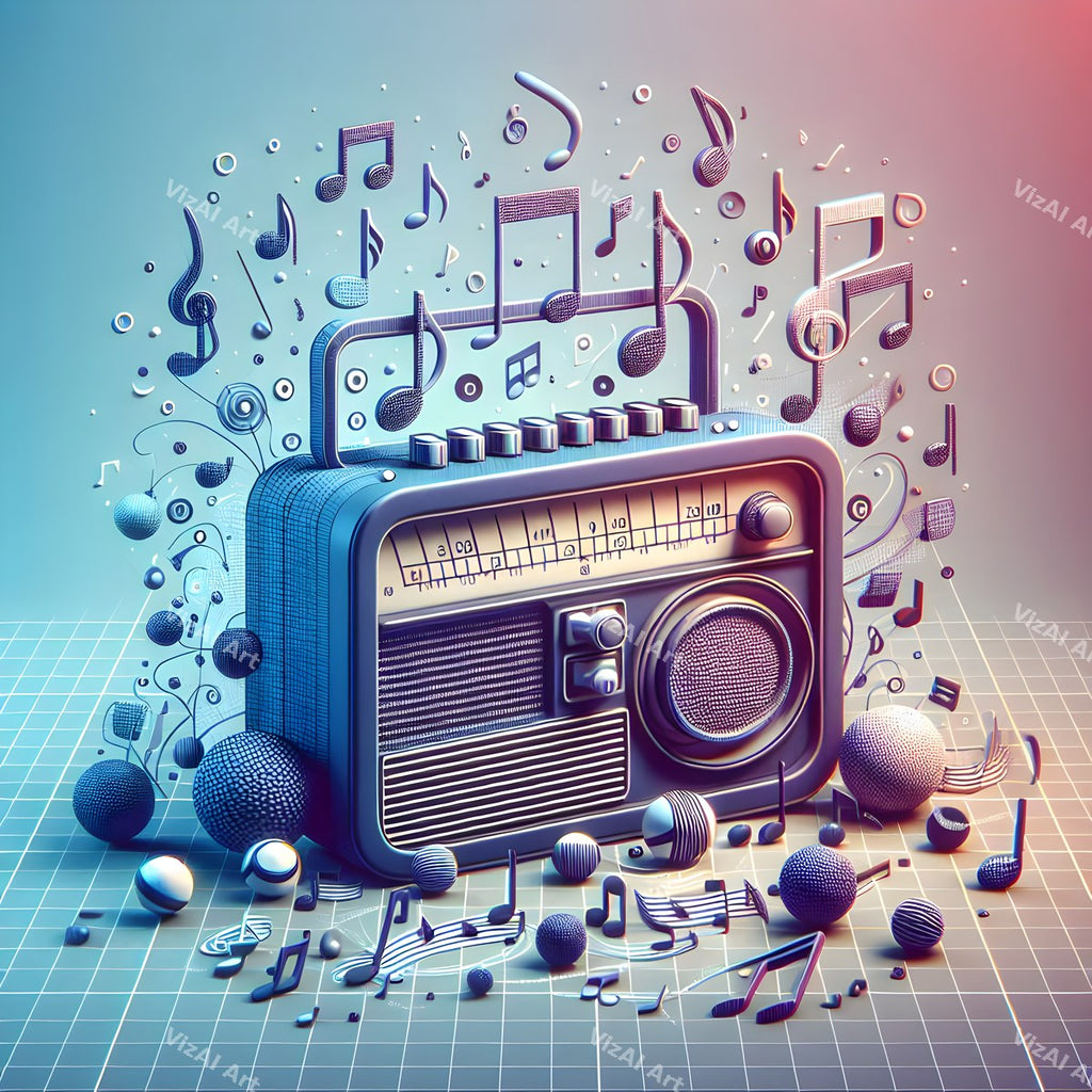 Music Notes & Butterflies Radio Art — print 11