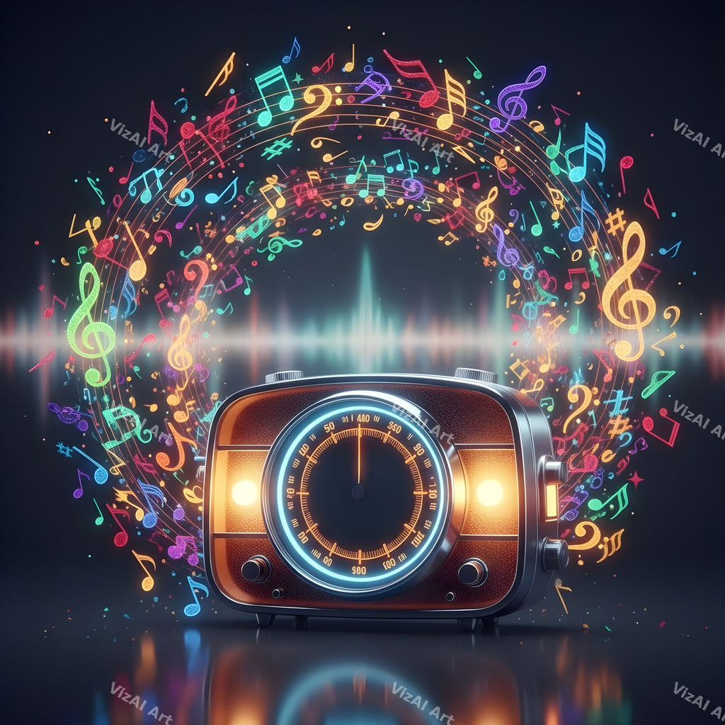 Music Notes & Butterflies Radio Art — print 12