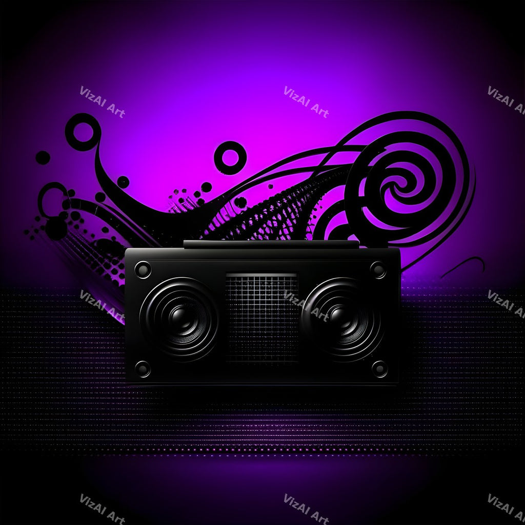 Midnight Glow Radio & Boombox Art — print 1