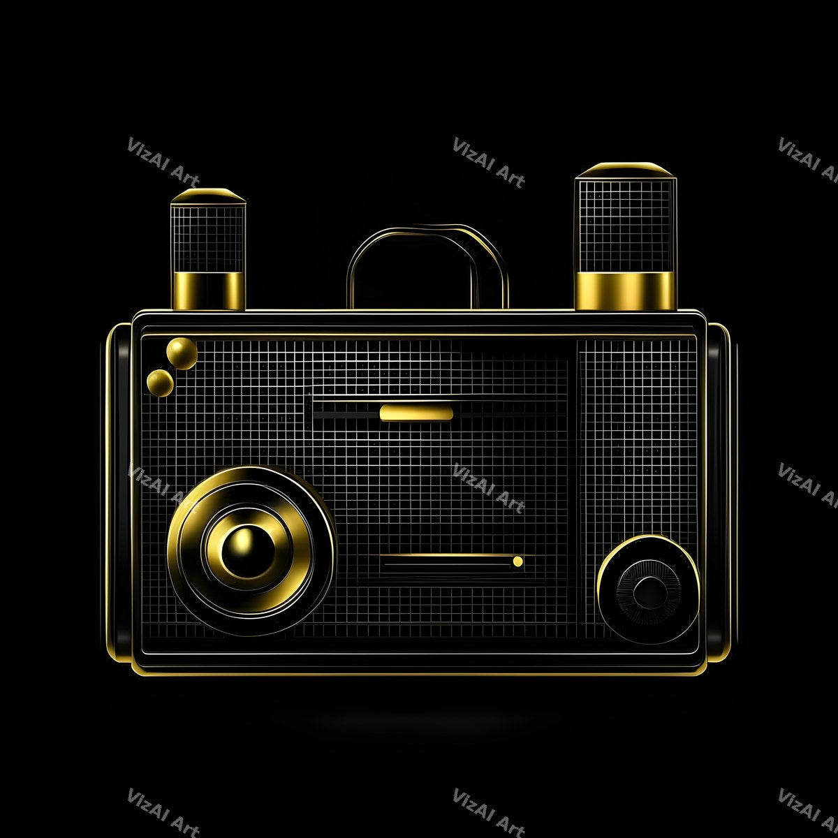 Midnight Glow Radio & Boombox Art — print 2