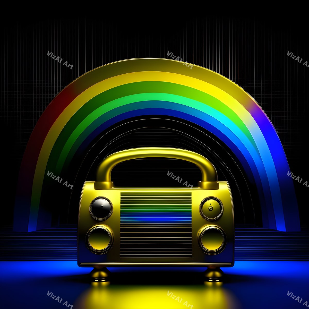 Midnight Glow Radio & Boombox Art — print 3