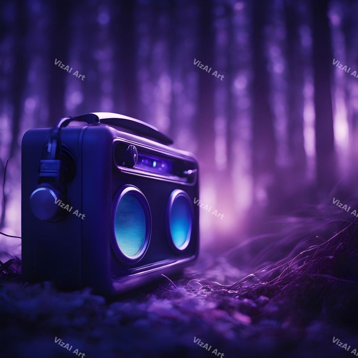 Midnight Glow Radio & Boombox Art — print 4