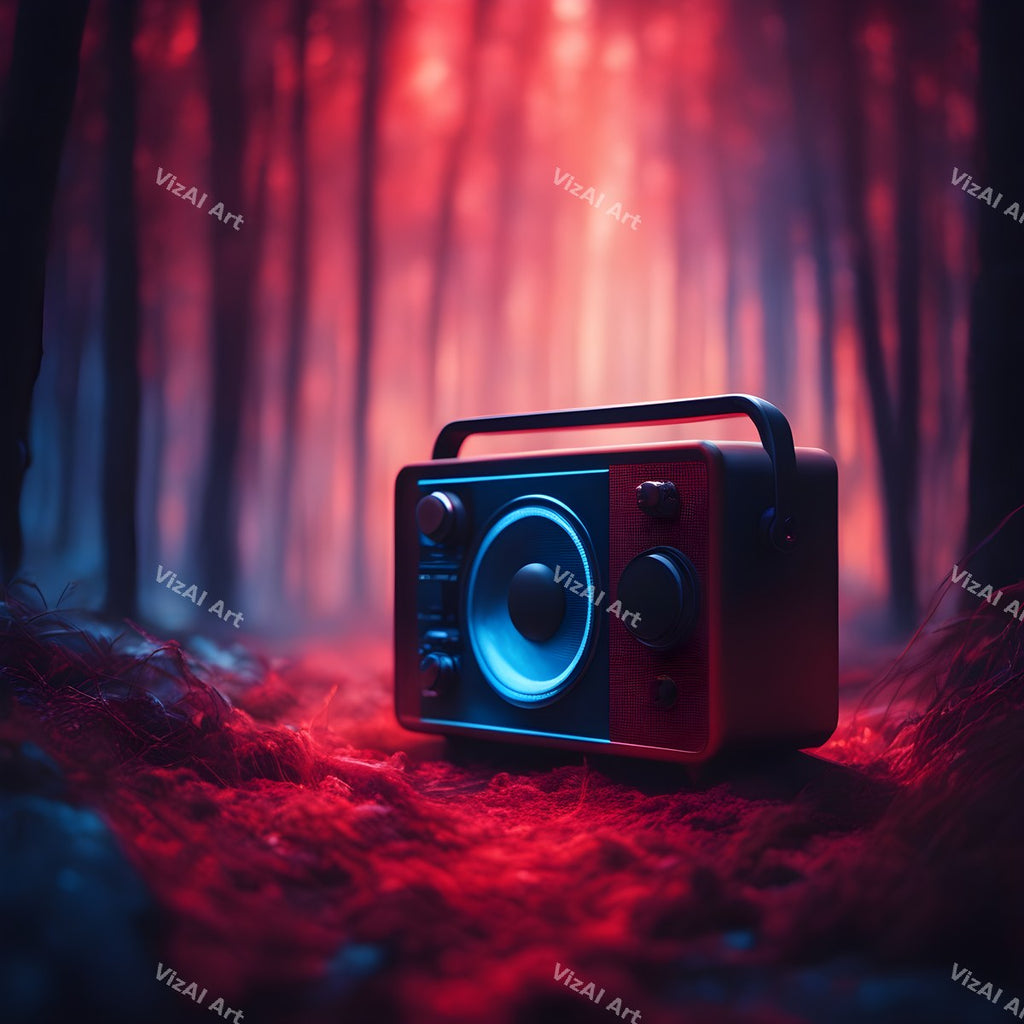 Midnight Glow Radio & Boombox Art — print 5